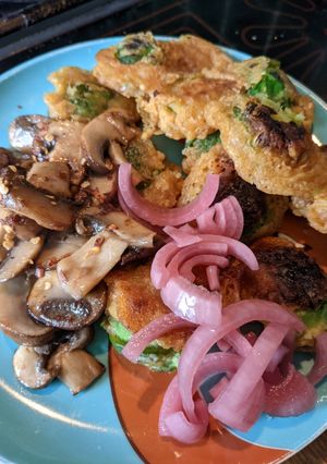 A picture of Tempah Brussels Sprouts & mushrooms.