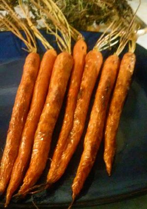 A picture of Sunshine's glazed boiled carrots.