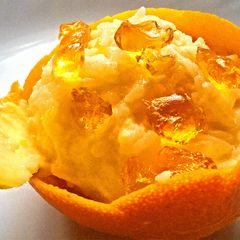 A picture of Orange Curd Rice Pudding.