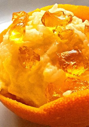 A picture of Orange Curd Rice Pudding.