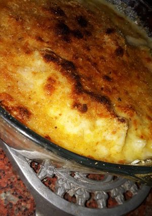 Una foto de Coliflor con bechamel gratinada