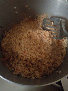A picture of Jellof sardine rice.