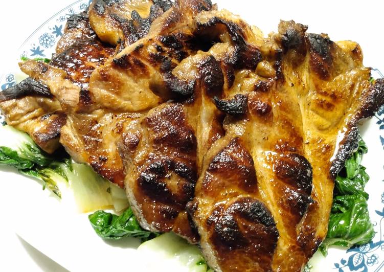 Cola marinated pork steaks