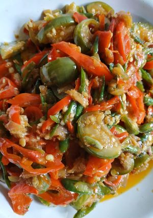 Foto resep Tumis sambal terong kacang panjang