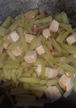 Foto resep Tumis labu siam dan tahu putih