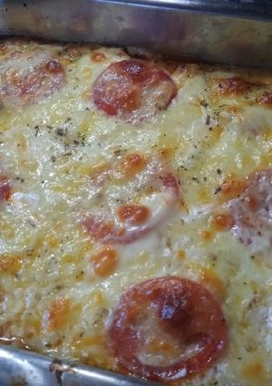 Tejfölös sajtos tepsis csirke recept fotója