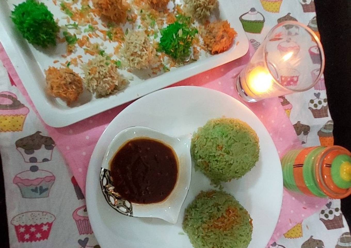 SteamChicken rice flawar with boil rice and shazwan chili sauce