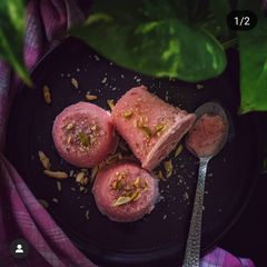 Rose flovored nutty malai kulfi recipe A picture of Rose flovored nutty malai kulfi recipe.