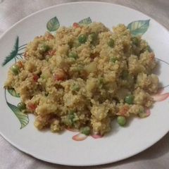A picture of Veg dalia pulao (simple and tasty).