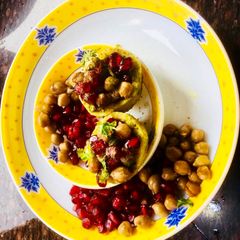 A picture of Tandoori Sweet Potato Katori Chaat.