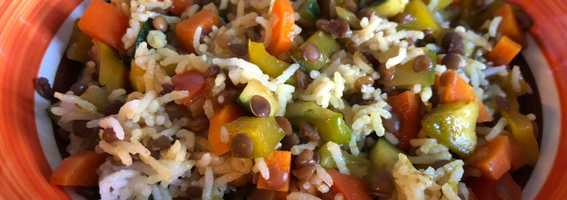 Insalata di riso e lenticchie
