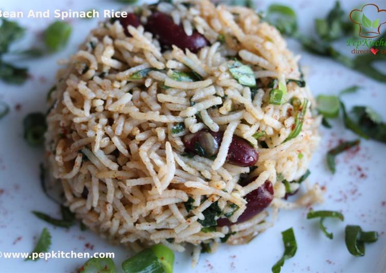 Simple Way to Make Ultimate Beans and spinach rice