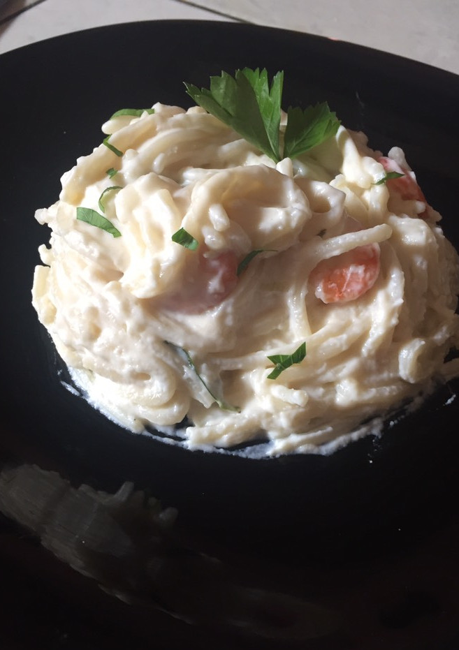 Una foto de Spaghetti con camarones