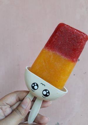 Foto resep Mango Strawberry Popsicle