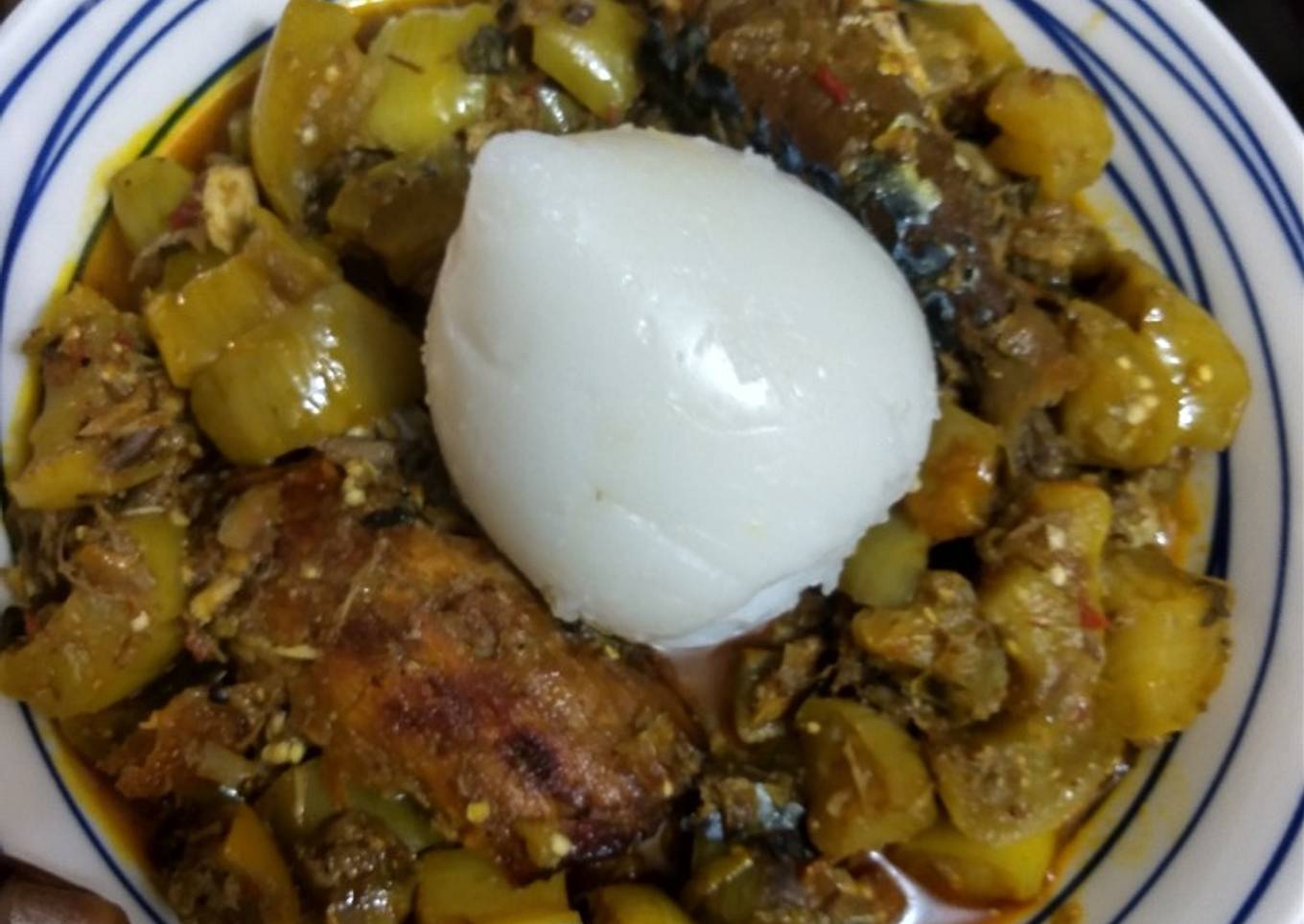 Garden egg soup with Agidi