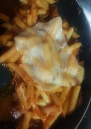 Una foto de Macarrones con carne picada