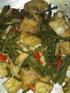 Foto resep Oseng" tahu + kacang panjang