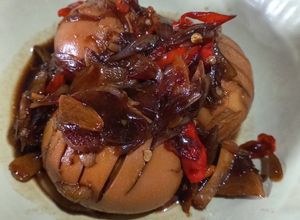 Foto resep Telur rebus kerat bumbu kecap