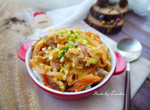 雞腿肉親子丼 的食譜成品照片
