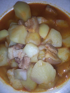 Una foto de Patatas al pimentón.con panceta