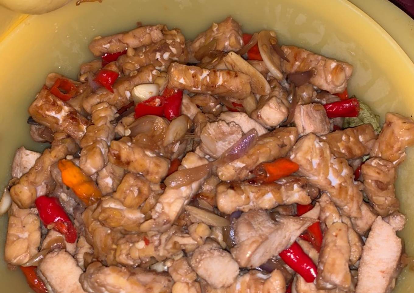 Tempe tumis tanpa goreng