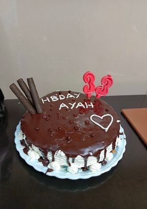 Foto resep Kue Tart Ulang tahun simple basic brownies
