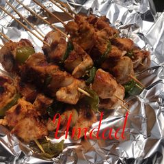 A picture of Chicken kebabs.