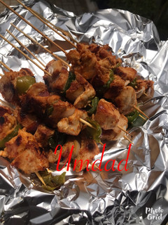 A picture of Chicken kebabs.