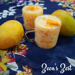 Alphonso Mango Bango with Nata de Coco A picture of Alphonso Mango Bango with Nata de Coco.