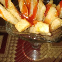 A picture of Crispy spicy French fries 🍟🔥🔥🔥🍟🍟🍟🍟🍟😋😋.
