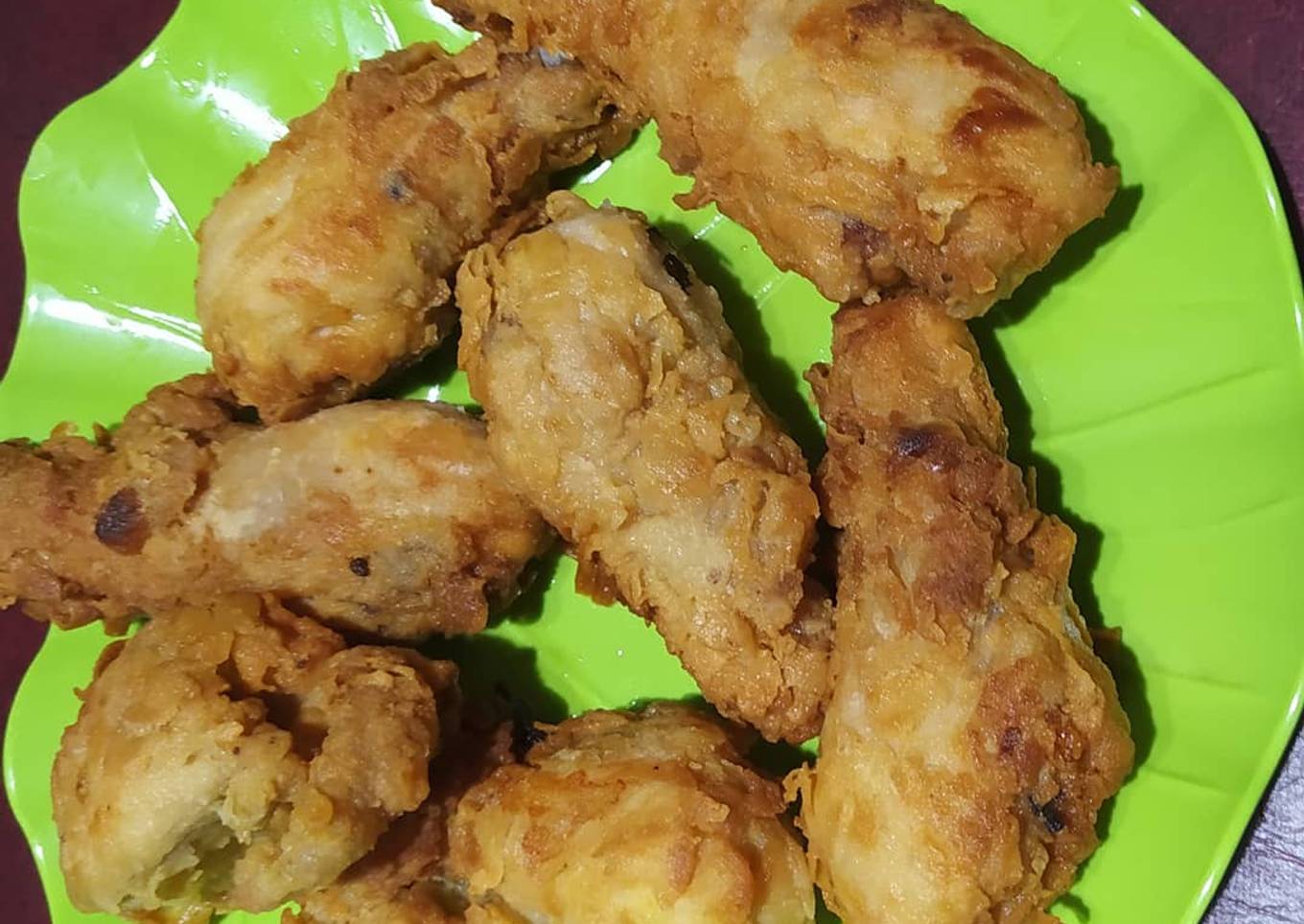 Ayam goreng tepung dan buncis