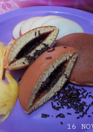 Foto resep Dorayaki / pancake isi cokelat