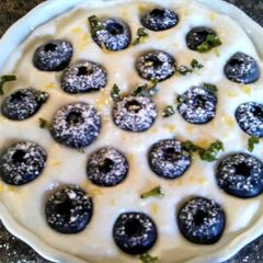A picture of No bake Blueberry Lemon mascarpone Tart.