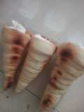 Cachitos con manjar y merengue frambuesa