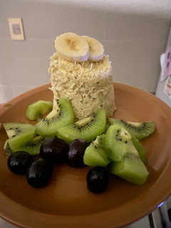 Una foto de Flan de banana sin azúcar