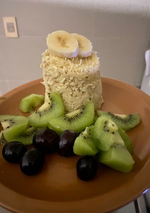Una foto de Flan de banana sin azúcar