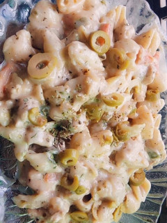 A picture of White Sauce Pasta.