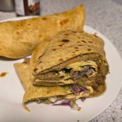Kebab paratha rolls A picture of Kebab paratha rolls.