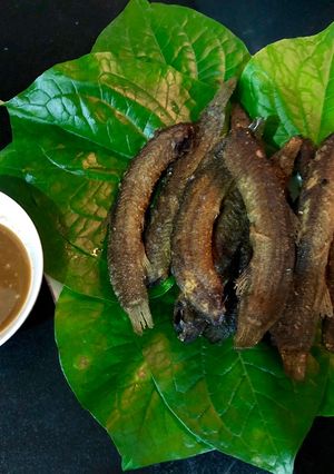 Hình của món Trạch chiên lá lốt.