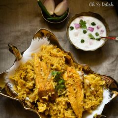 A picture of Fish biryani.