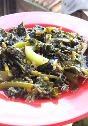 Foto resep Tumis daun pepaya campur daun singkong no pahit