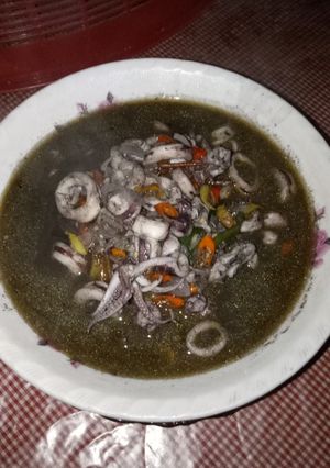 Foto resep Cumi-cumi pedas kuah hitam sederhana