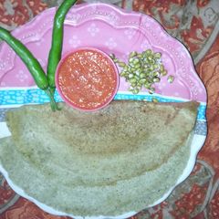 Sprouted moong dal dosa A picture of Sprouted moong dal dosa.
