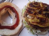 Hambuguesas🍔 de arvejas con tajadas de plátano🍌 maduro