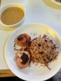 Enrollado de Pavo con Arroz Árabe y Puré de Manzana