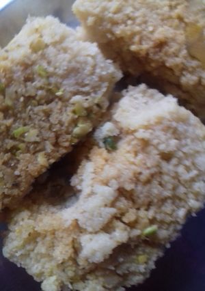 A picture of Suji almond barfi.