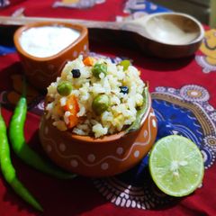 A picture of Brown rice veg khichdi.