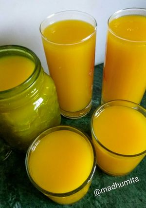A picture of ম্যাঙ্গো ফ্রুটি(Mango fruity recipe in Bengali).