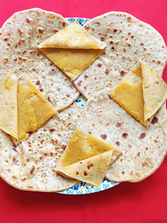 A picture of Stuffed Sweet Potato Roti.