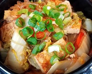 Unique Cuisine Braised tofu Napa and vermicelli in a stonepot  Very Delicious